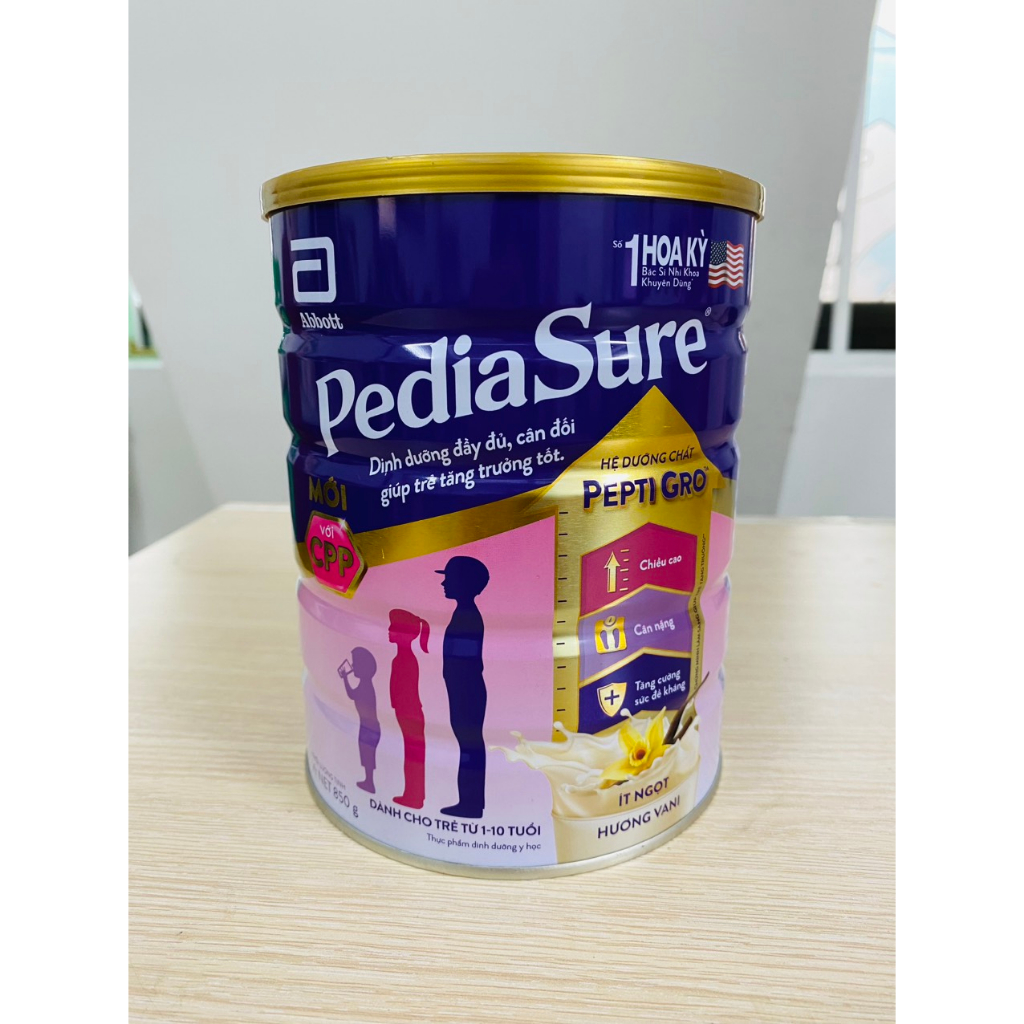 Sữa bột pediasure abbott hoa kỳ 850g, 1,6kg hương vani, date mới