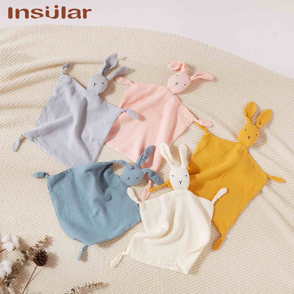 【User-friendly】 Muslin Baby Comfort Towel Cotton Comforter Blanket Soft Newborn Sleeping Dolls Kids Sleep Toy Soothe Appease Towel Bibs