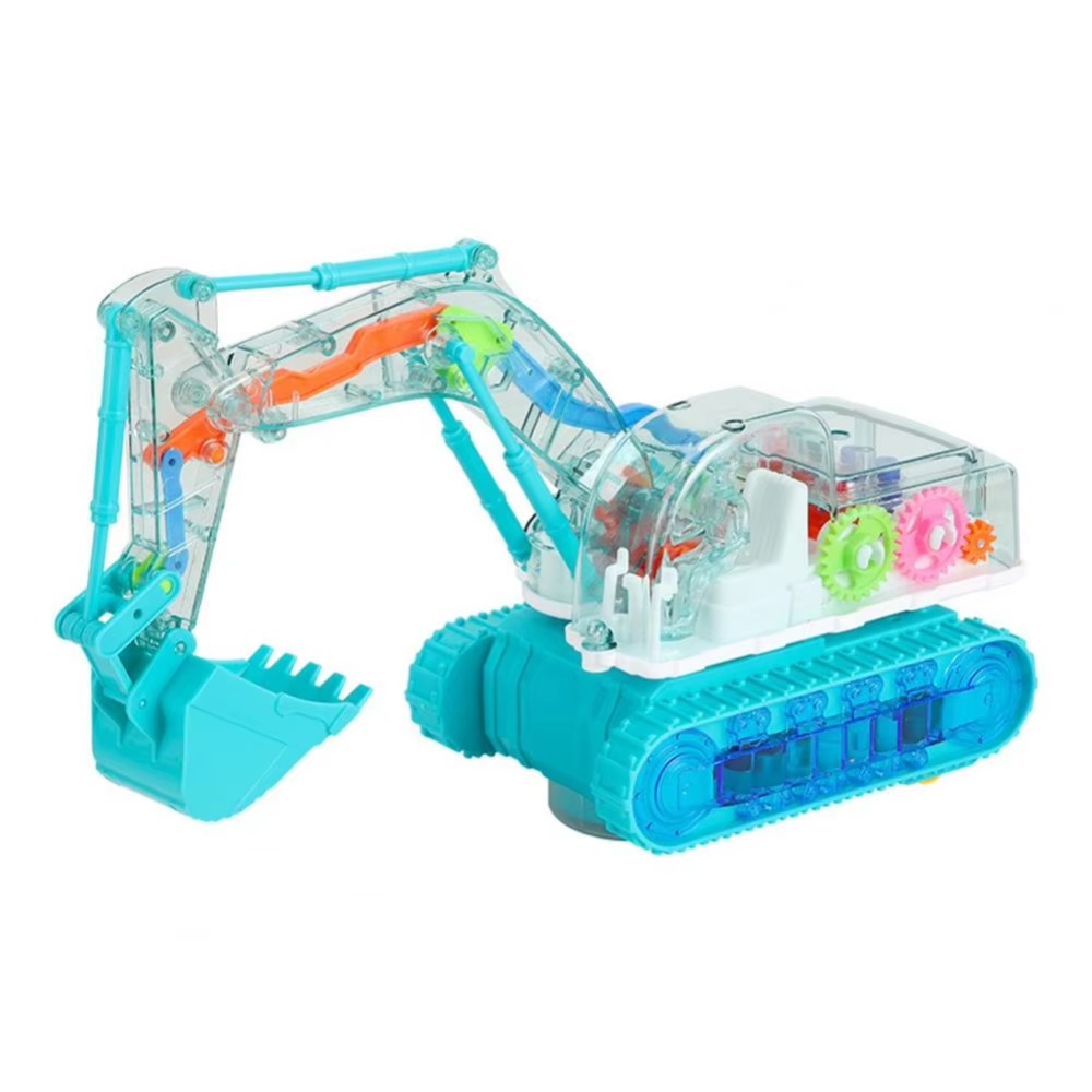 SQUAD Đèn LED Đồ chơi xe hơi bánh răng trong suốt Nhạc nhẹ Điện Đồ chơi máy xúc phát sáng Dễ thương Học tập Đồ chơi máy xúc bánh răng cơ khí Trẻ mới biết đi Trẻ em - 3