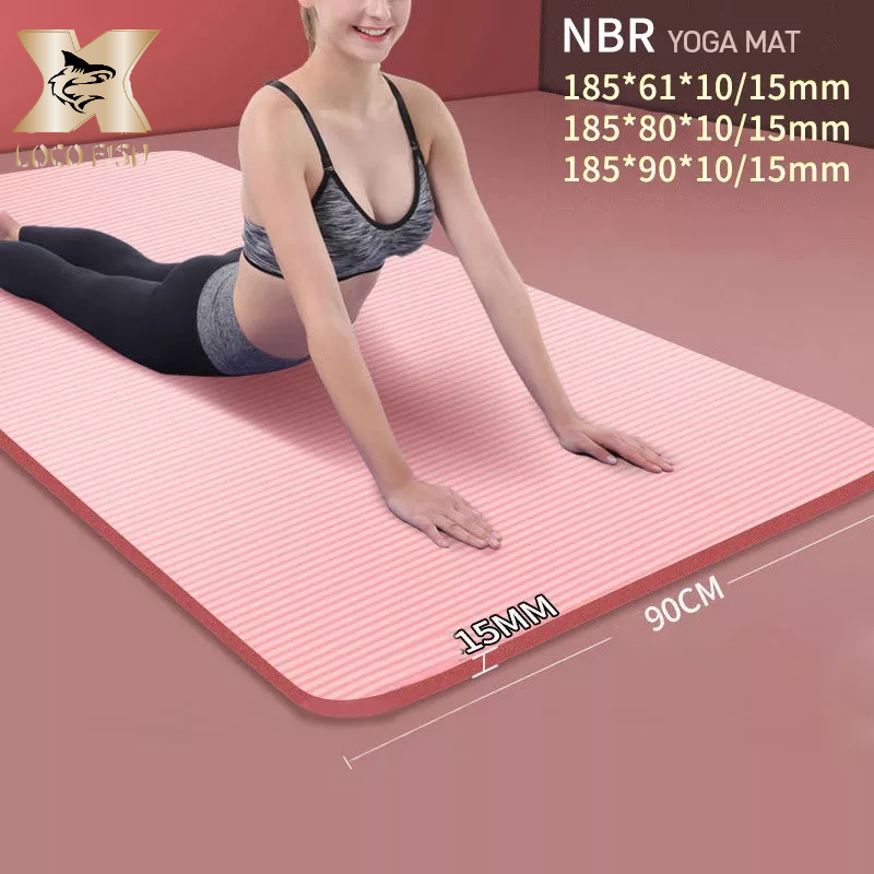 Tấm thảm tập yoga loco fish dày chống trượt thấm hút tốt kích thước 185x61x10mm/ 15mm/ 20mm