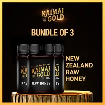 3x 100% PURE Premium New Zealand Raw Honey 500g 🍯 [Singapore Stock] / Kaimai Gold Raw Honey Bundle of 3 Bottles | Free Local Delivery