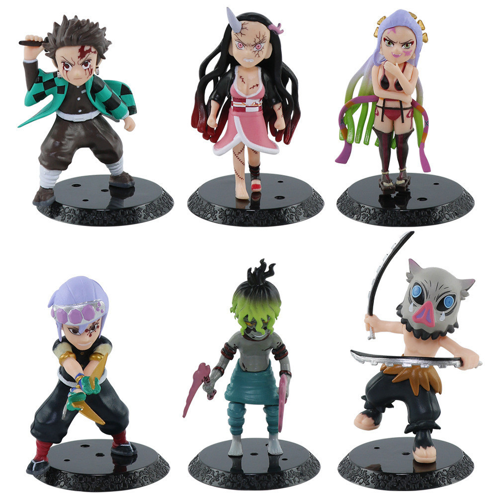 Combo 06 Mô hình Thanh gươm diệt quỷ Tanjirou Nezuko Inosuke Daki Uzui Inosuke Figure Kimetsu no Yai