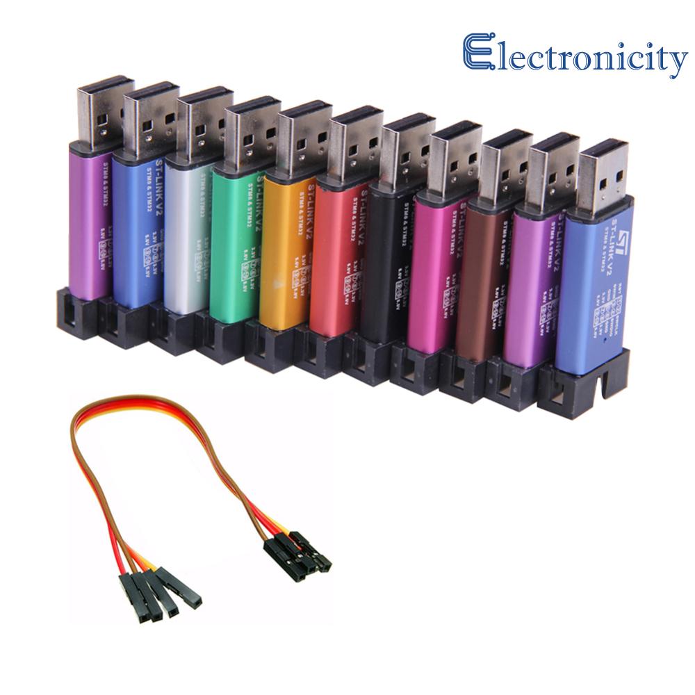 ST-LINK V2 giả lập trình tải xuống lập trình viên mini STM8/STM32 giả lập lập trình tải xuống Lập Trình Viên với bìa đèn báo LED màu ngẫu nhiên
