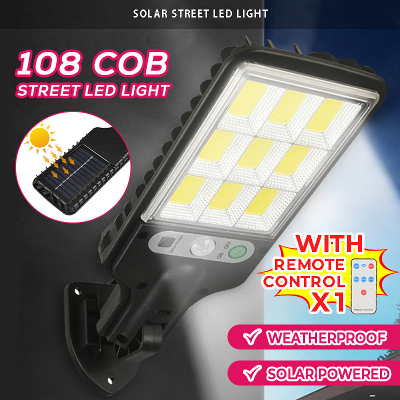 《 𝗡𝗢 𝗪𝗜𝗥𝗜𝗡𝗚 》Solar COB Wall Light 3 Modes Motion Sensor Outdoor LED Lighting Night Sensor Auto On Off Lights Lampu Solar