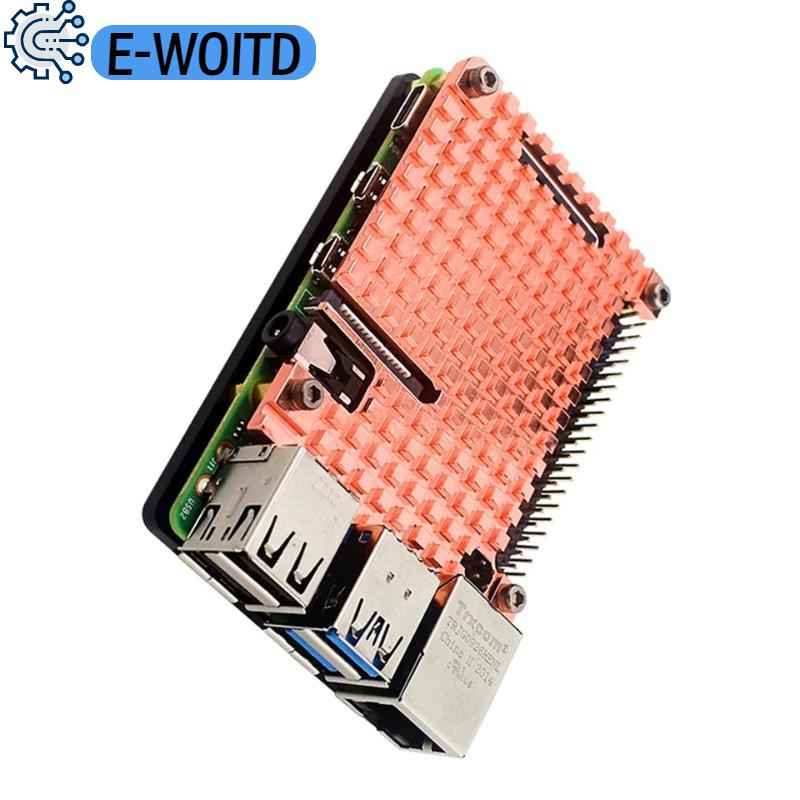 E-WOITD Raspberry Pi 4ชุดแผ่นเคสฮีทซิงค์ทองแดงสำหรับการระบายความร้อนแบบพาสซีฟที่เหนือกว่าเหมาะสำหรับงานหุ่นยนต์และงานอัตโนมัติ ราคา 239 บาท*ส่งฟรี