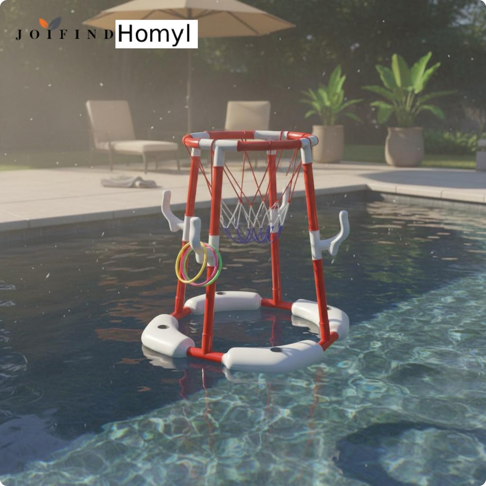 Homyl Sturdy Swimming Pool Basketball Set Sports Play Pool Basketball Hoop Easy to Assemble Gift Idea for Children, Outdoor, Backyard ราคา 1,179 บาท*ส่งฟรี