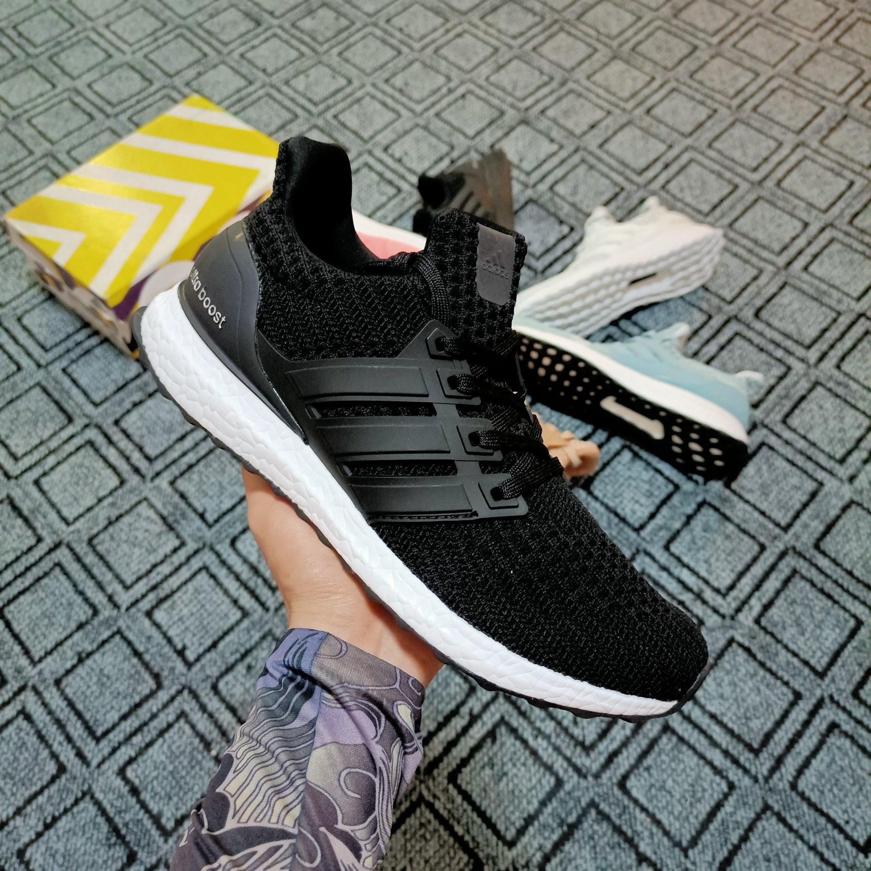 white speckled ultra boost