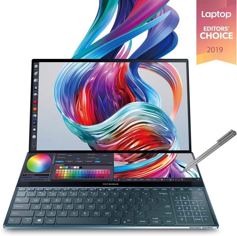 ASUS Zenbook UX581GV-H2001T i9-9980HK 15.6” 4K UHD NanoEdge Bezel Touch, 32GB RAM, 1TB PCIe SSD, GeForce RTX 2060, Innovative Screenpad Plus,Windows 10 Pro Celestial Blu ( UX581GV-H2001T )