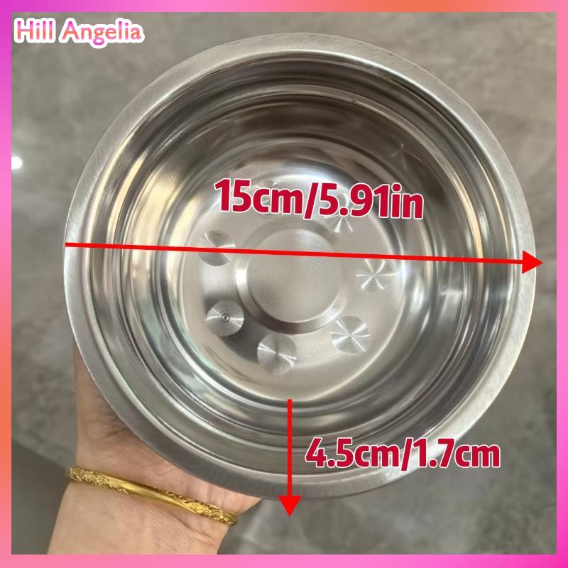 [Hill Angelia] 1 5 cái bát cho thú cưng bát thức ăn cho mèo Bát cho chó bát cho thỏ khay cho thú cưng Bát súp dày bằng thép không gỉ khay bát cơm đa năng - 5