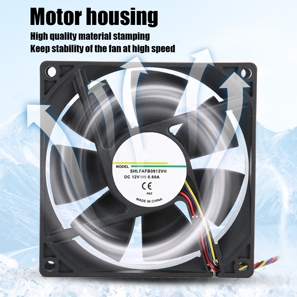 12V Chassis Cooler Four-Wire CPU Cooler for 4200RPM Industrial Chassis Cooling Harga  13 Ringgit*Penghantaran Percuma