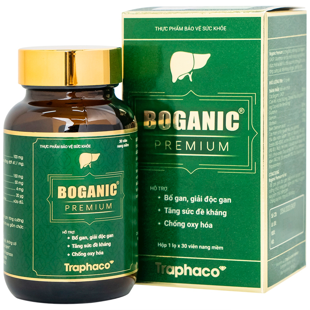 Viên uống giải độc gan Boganic Premium, chống oxy hoá, tăng đề kháng Traphaco (Tem chính hãng)