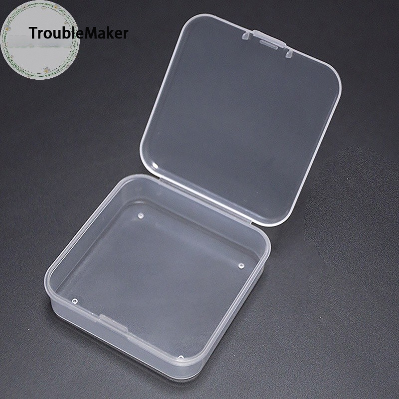 Xo94bsy 2 small transparent square plastic boxes for decorating beads ราคา 9 บาท*ส่งฟรี