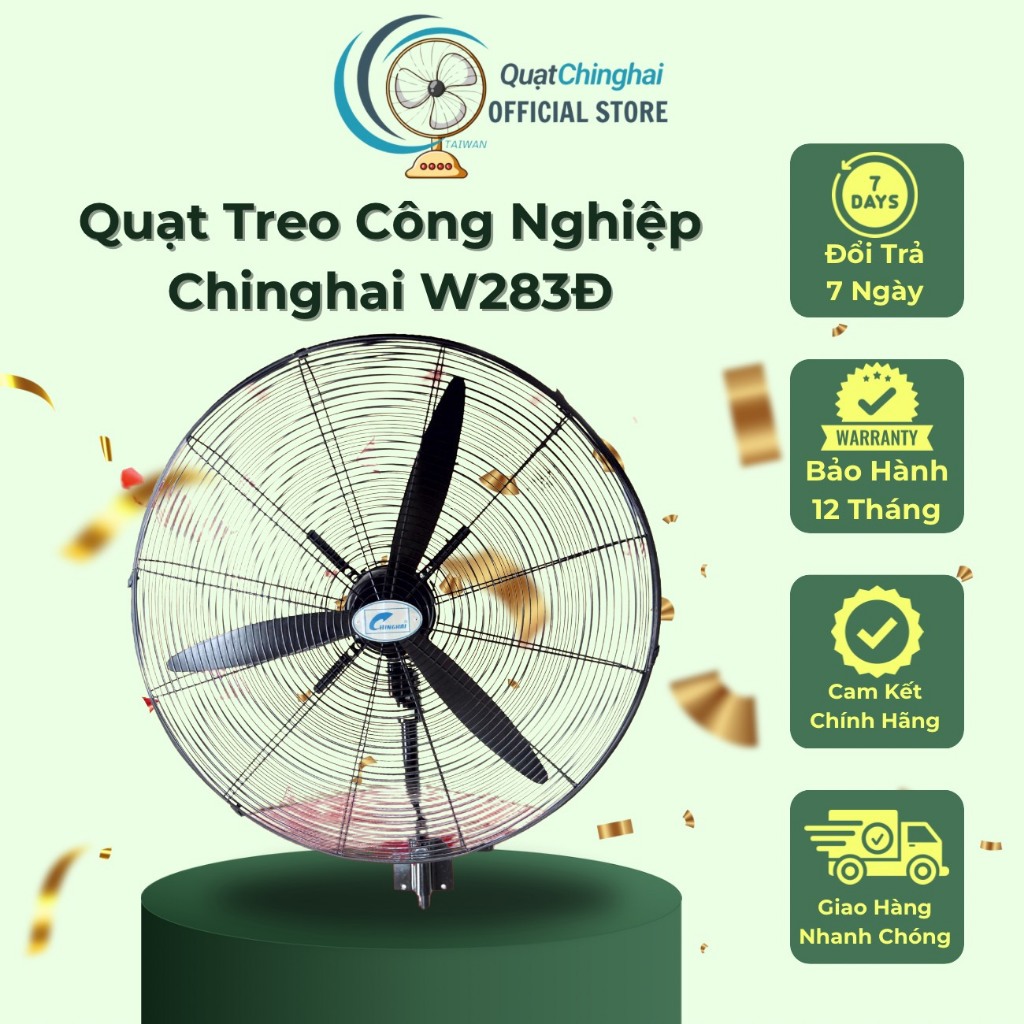 Quạt treo công nghiệp Ching Hai W283Đ, Sải cánh 75cm, Bảo Hành 12 Tháng Chính Hãng