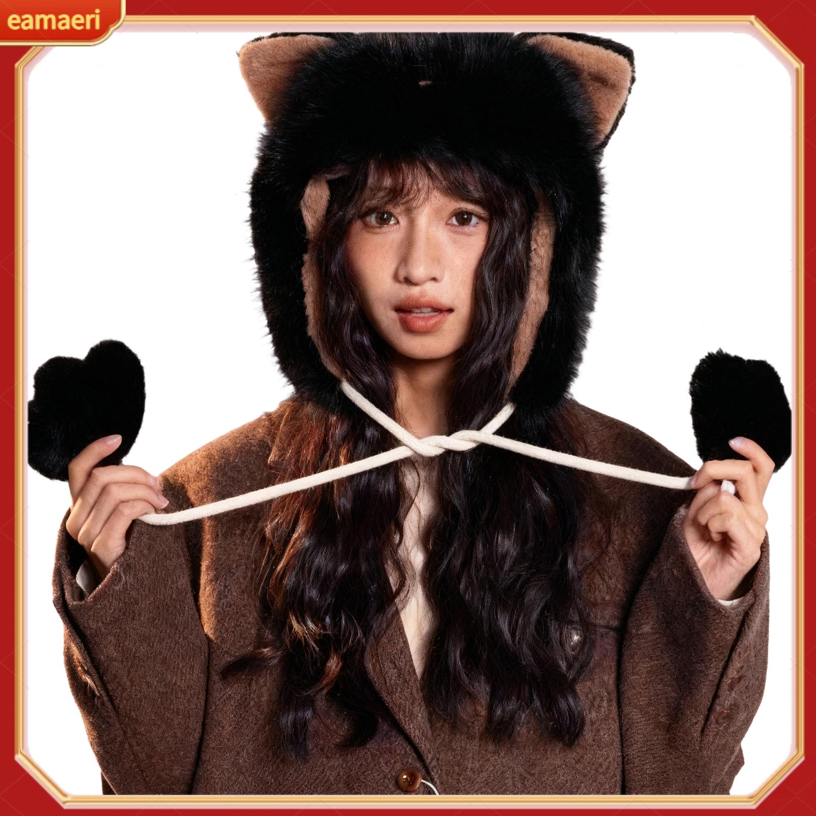 Solid Color Knit Hat Women Knitted Hat Cozy Cartoon Cat Knitted Lei Feng Hat for Women Warm Winter Windproof Thermal Cap Favorite ราคา 239 บาท*ส่งฟรี