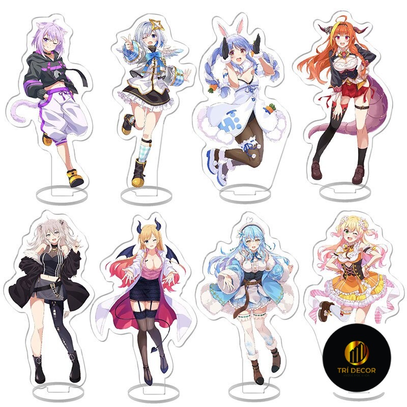 Mô hình Standee Japan Hololive Vtuber Usada Pekora Uruha Rushia Hosimati Suisei Inugami Korone decor góc học tập để bàn