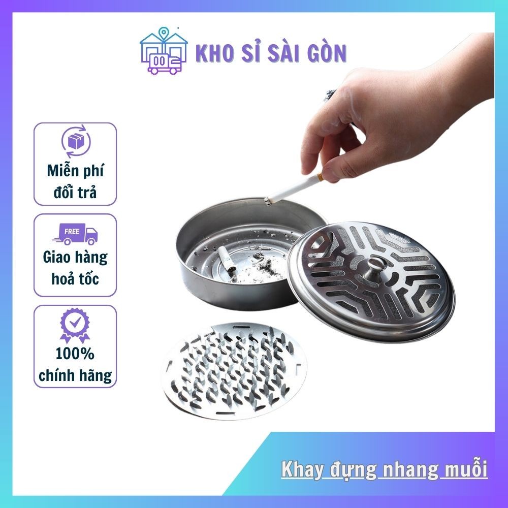 Hộp đựng nhang muỗi bằng thép, khay đựng nhang muỗi có nắp đậy an toàn