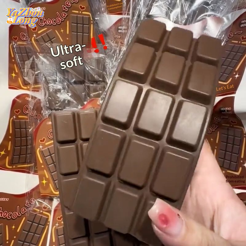 YZLong Soft Chocolate Bar Squishy Toy for Stress Relief - Realistic PU Foam Simulation, Perfect Gift for Adults and Teens ราคา 63 บาท*ส่งฟรี