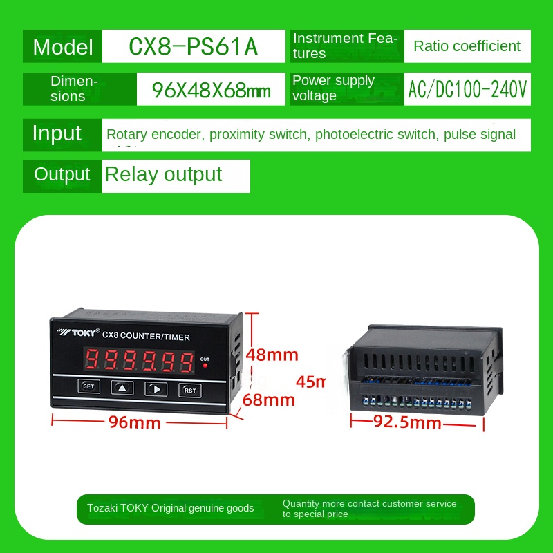 Đồng Hồ Đếm CX8-PS61A | Tùy Chọn Khác CX3-PS61A CX8-PS61A CX3C-PS61ACX8C-PS61A - TOKY | Đếm Số, Đo Chiều Dài, Định Thời Gian