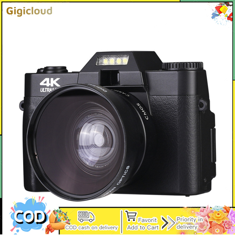 Professional WiFi Digital Camera 4K Camcorder 3.0 180° Flip Screen & Built-in Battery Selfile Digital Webcam For Beginners Travel ราคา 4,540 บาท*ส่งฟรี