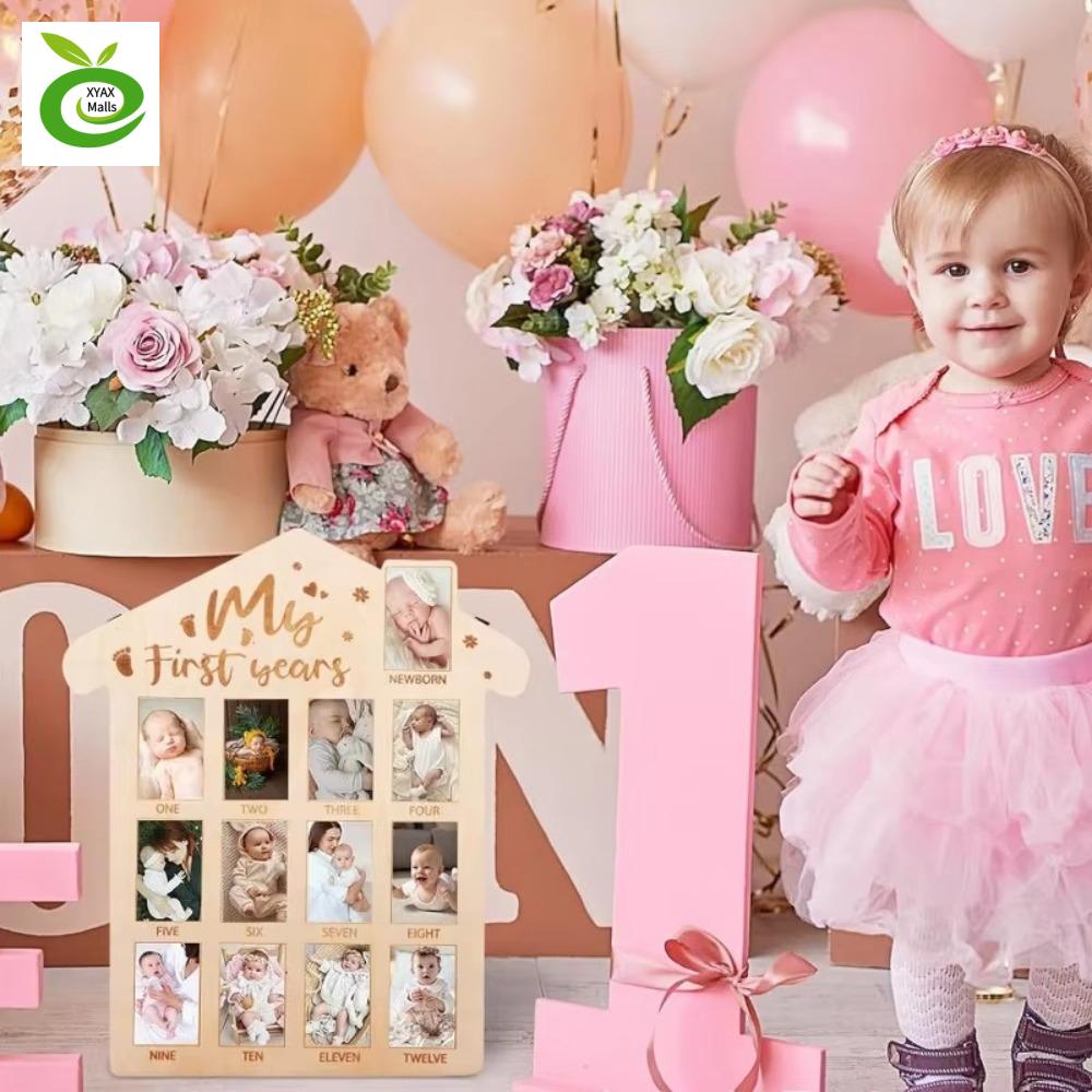 XYAX ปีแรกของฉัน กรอบรูปเด็กปีแรก ที่ระลึกที่ระลึก ทำจากไม้ กรอบเก็บทารก กระดานภาพถ่ายรายเดือน งานเฉลิมฉลองฉลองฉลอง บอร์ดเหตุการณ์สำคัญ12เดือน ของขวัญวันเกิด1st ราคา 136 บาท*ส่งฟรี