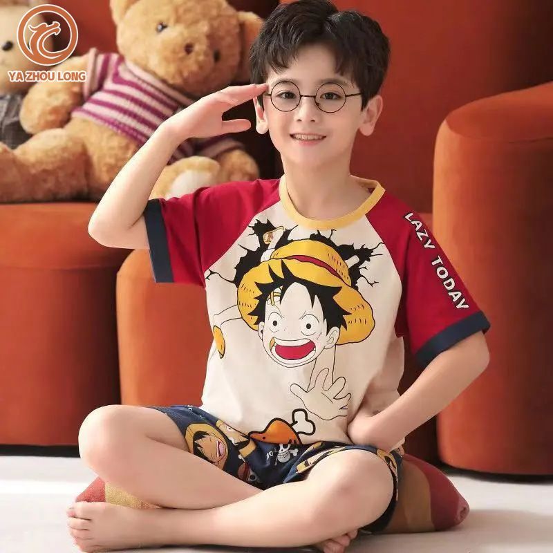 Ya zhou dài trẻ em Bộ đồ ngủ lỏng phòng Máy Điều Hòa Kính mắt phim hoạt hình cậu bé Ultraman Bộ đồ ngủ hoạt hình 