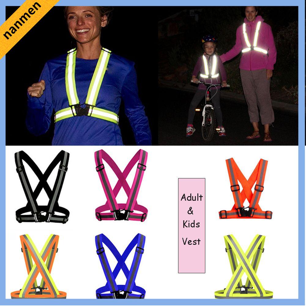 NANMEN Đang chạy Trọng lượng nhẹ Linh hoạt Đêm Khả năng hiển thị cao Vest phản quang Áo khoác sọc Dải an toàn