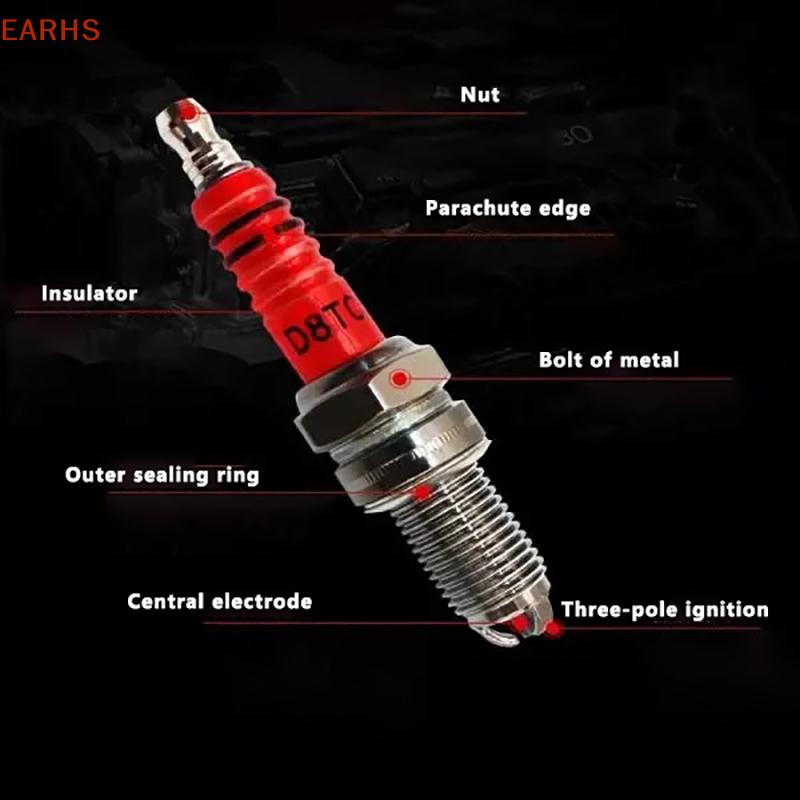 EOY Hiệu Suất Cao Ba Hàm Ba Tiết Kiệm Năng Lượng Bugi Xe Máy Iridium 10Mm Bugi D8TC A7TC Cho 48cc-80cc JH70 Dy90 Thích Hợp Cho Hầu hết Các Xe Máy Trên Thị Trường