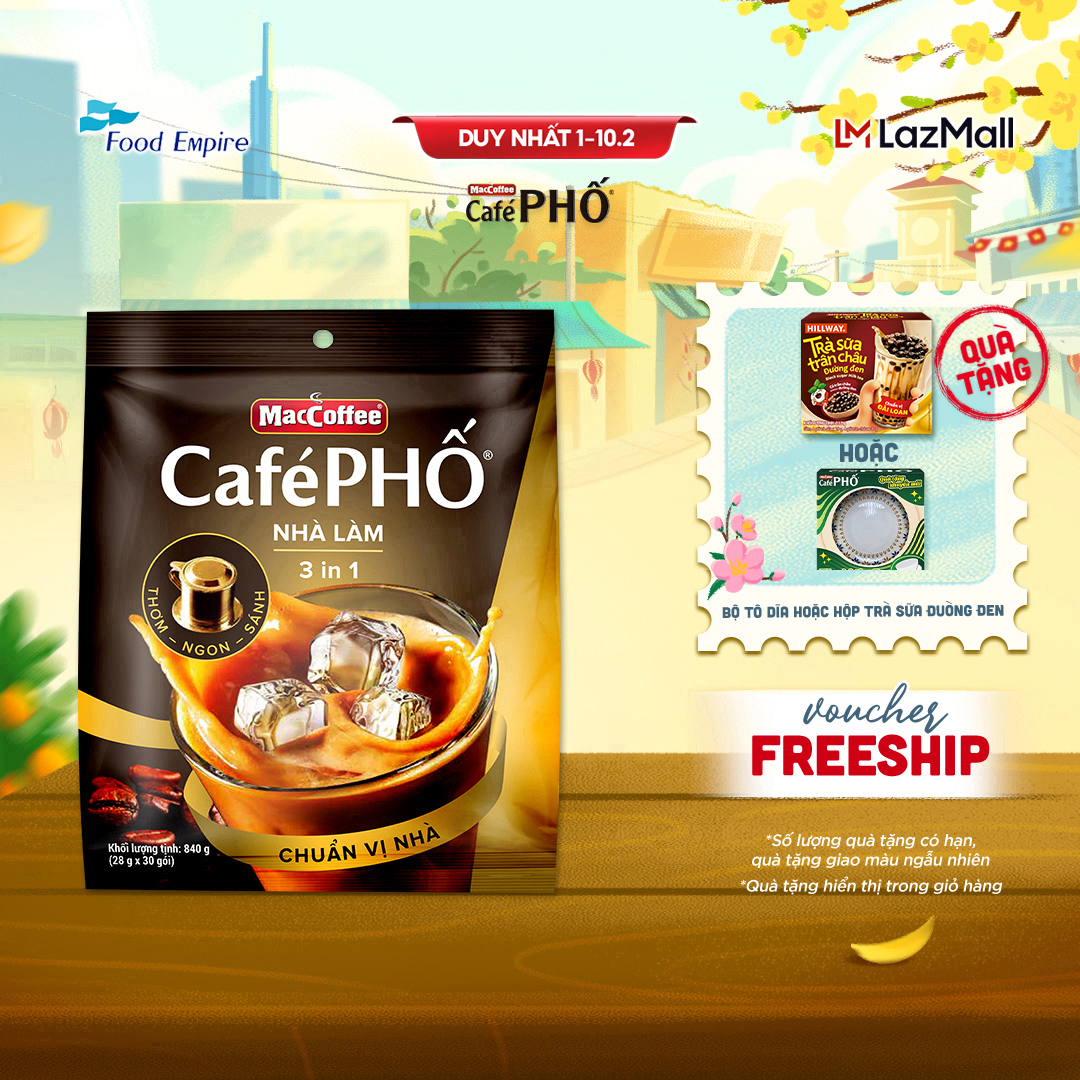 Túi Cà phê Phố Nhà làm - MacCoffee (túi 30 gói x 28g)