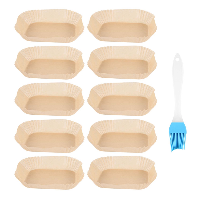 50Pcs Air Fryer Parchment Paper with Oil Brush Air Fryer Liners Square 6.3 Inch Disposable Baking Paper Air Fryer Sheets
