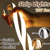 5M Waterproof LED Strip Light - Warm White Christmas Decor