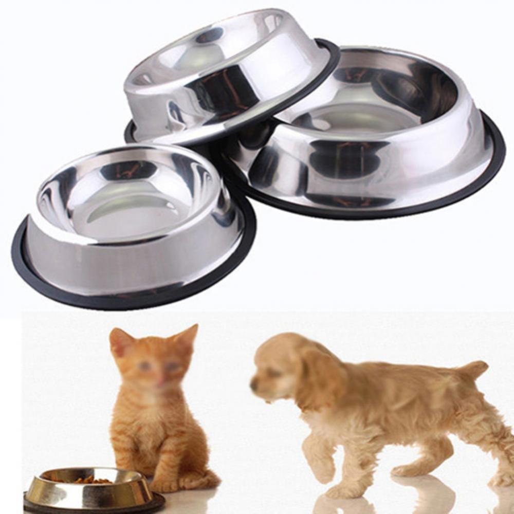 Chén bát đựng thức ăn cho chó mèo chất liệu inox không rỉ chống lật