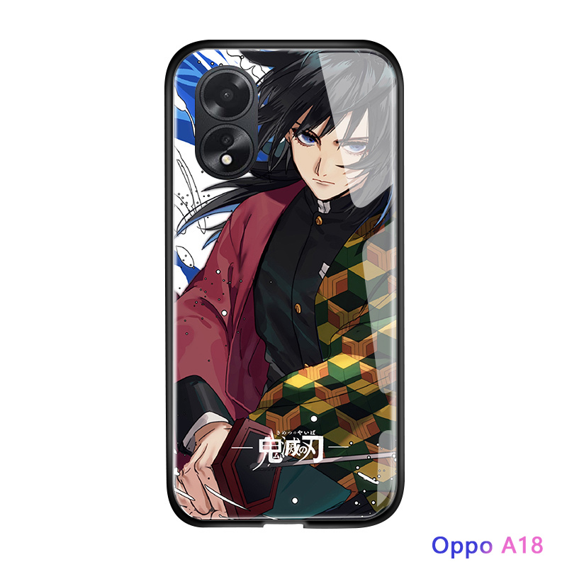 Ốp lưng hpcase cho Oppo A18 A38 Anime chống sốc cho nữ diệt quỷ cứu nhân Vỏ điện thoại kimetsu no Yaiba tanjirou nezuko Vỏ ốp kính cường lực bóng loáng
