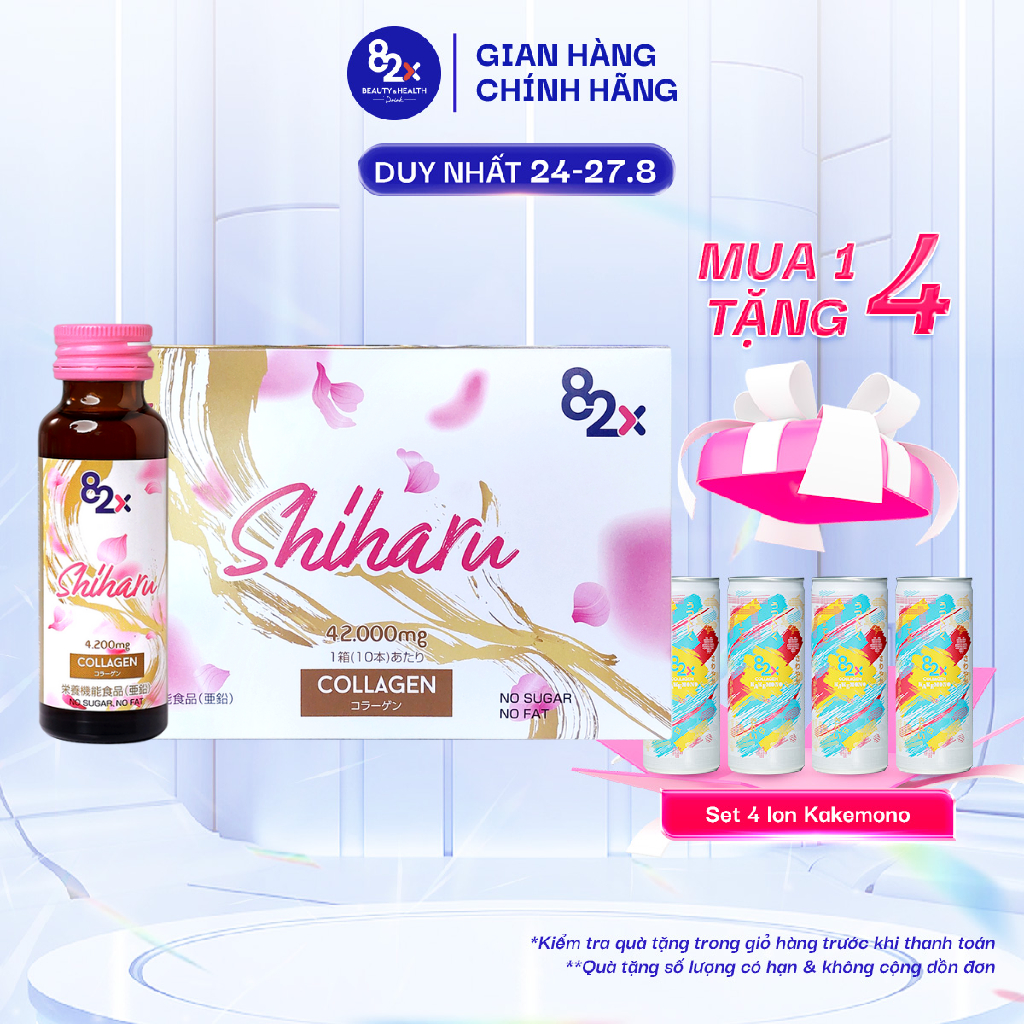 82x nước uống collagen shiharu làm đẹp da , cấp ẩm đến từ nhật bản 50ml/lọ.