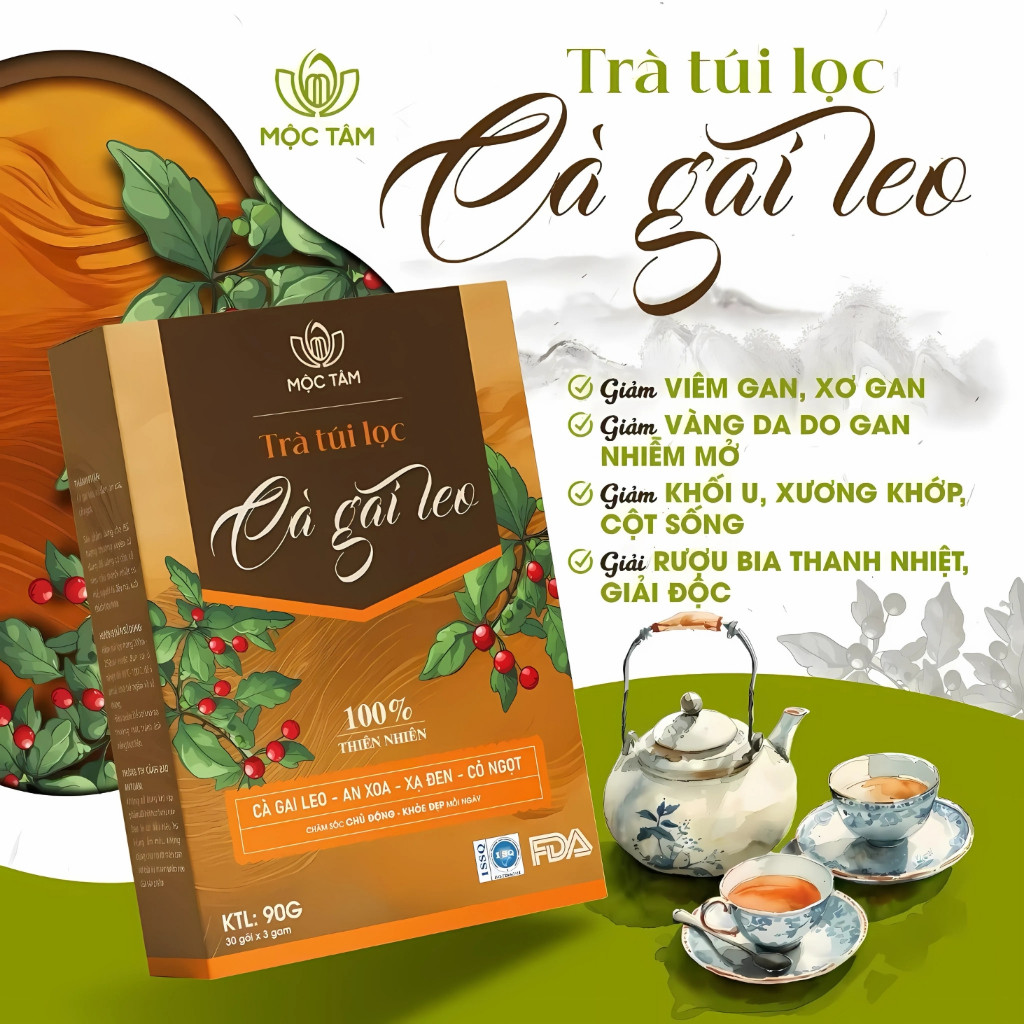 Trà túi lọc cà gai leo - an xoa - xạ đen mát gan, thanh lọc cơ thể thơm ngon - hộp 30 gói