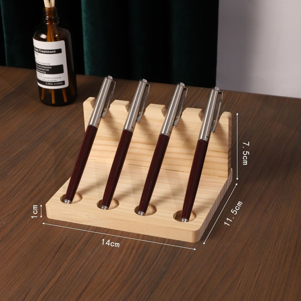 BESTOURO 4/10 Khe cắm Giá đỡ bút gỗ Đa chức năng Kho lưu trữ văn phòng phẩm Giá đỡ bút gỗ óc chó Phong cách cổ điển Sắp xếp bàn làm việc Hộp đựng bút Sử dụng văn phòng