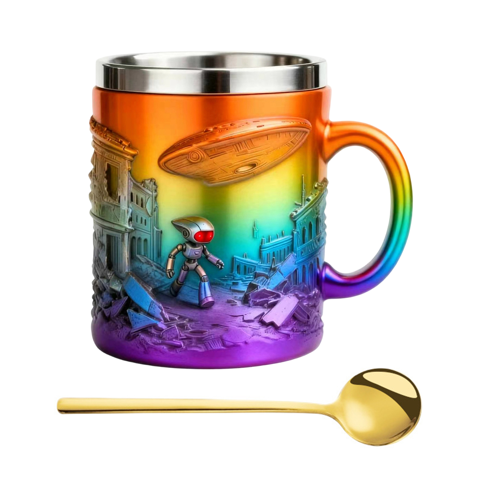 Reader Gift Mug Book Lover Mug 3d Hand-painted Book Mug with Stainless Steel Interior – Microwave Dishwasher Safe Literary Coffee Cup Unique Gift for Book Lovers Writers Librarians - 8