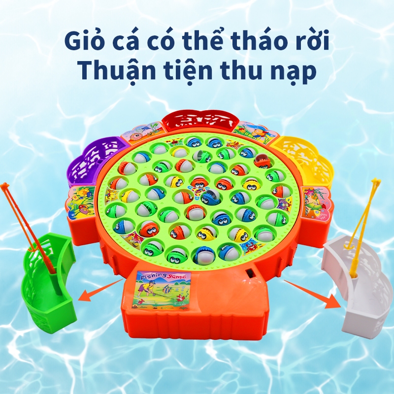Đồ chơi Câu cá có nhạc CC001 bằng nhựa cho trẻ em có dùng pin.Bộ dụng cụ câu cá Spinner Đồ chơi tương tác cho cha mẹ