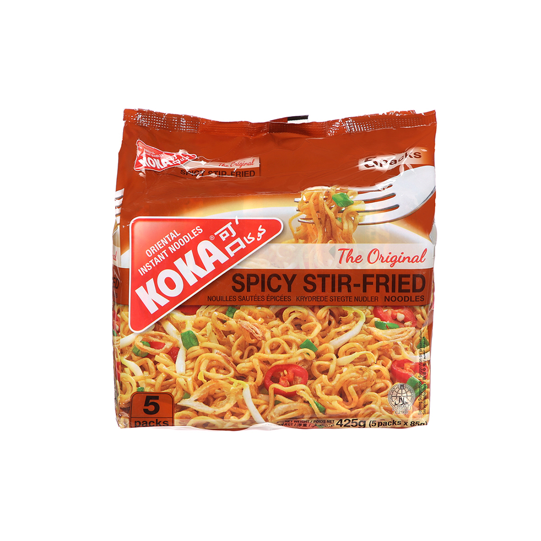 KOKA NOODLE ORI SPICY STIR-FRIED 85GX5 ราคา 85 บาท*ส่งฟรี