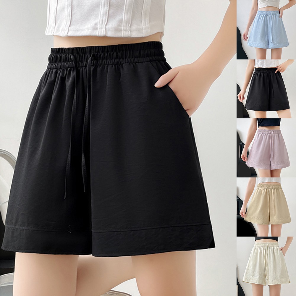 【Momlove】 Quần short lụa Băng Ống rộng thường ngày vừa vặn thoải mái hơi vải co giãn [Sản phẩm bán chạy hàng tồn kho Lớn]