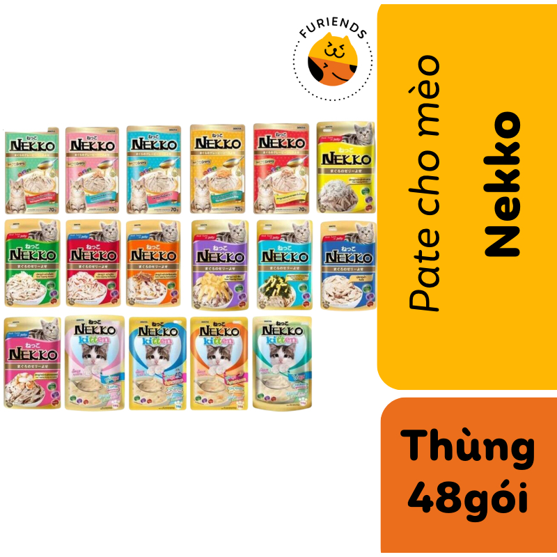 [HOẢ TÔC] Kho sỉ - Pate nekko cho mèo - thùng 48 gói mix vị - Furiends