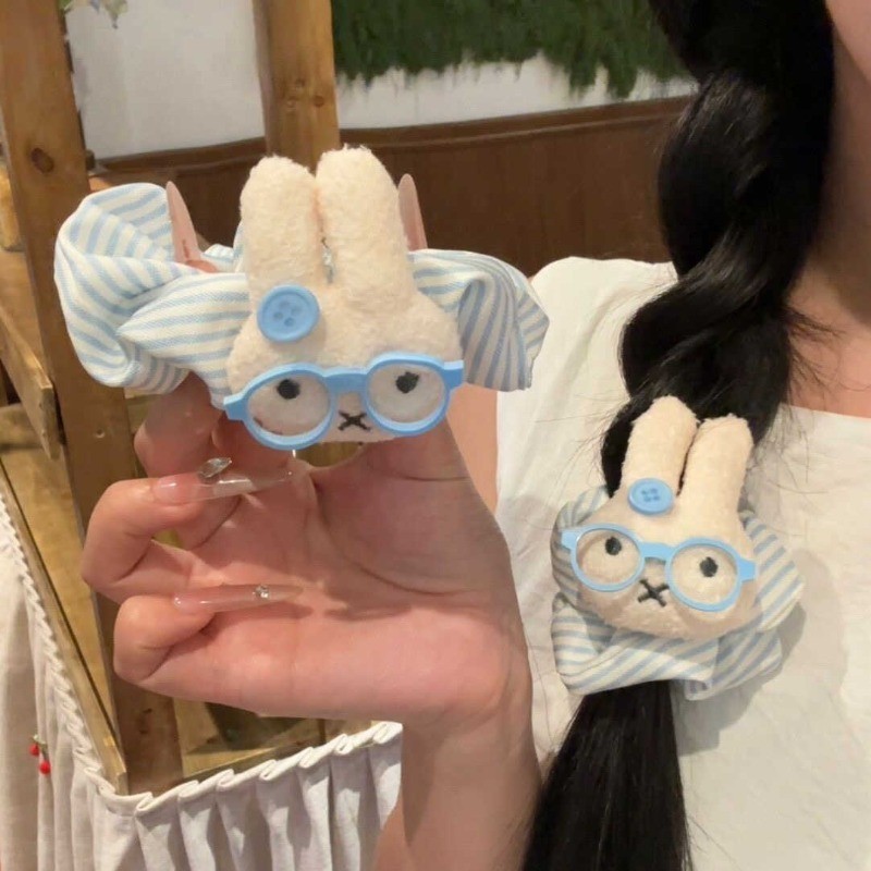 เครื่องประดับผมน่ารักและหวาน เชือกคาดผมกระต่ายน้อยสีขาว ยางยืดหัวบอลสุดหรูสำหรับผู้หญิง ราคา 2 บาท*ส่งฟรี