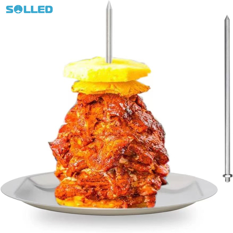 Skewers For Grilling, Grill Skewers With Round Bowl Shaped Base, 8" And 10" Removable Spikes, 304 Stainless Steel Vertical String For Camping, Dishwasher Safe