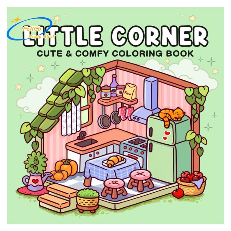 Little Corner: Coloring Book for Adults and Teens Super Cute Design of Cozy Hygge Spaces for Relaxation Spaces Coloring