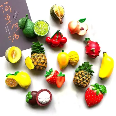 D5JKY Cartoon Lifelike Cute Wonderful Gift Fruit Shape Collection Fridge Magnet Room Decoration Whiteboard Magnet Office Magnets