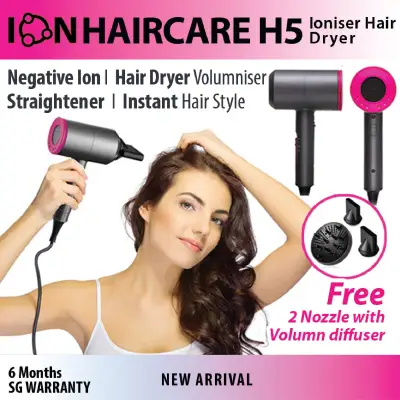 Hair Dryer ION HAIRCARE H5, Volumniser/Negative Ioniser/Hair Treatment/Local Warranty