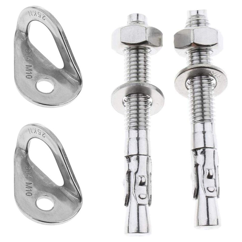 (YKGP) 4Pcs 25KN 304 Stainless Steel Anchor Hanger Climb Fastening Bolt Fixed Point Expansion Screw 