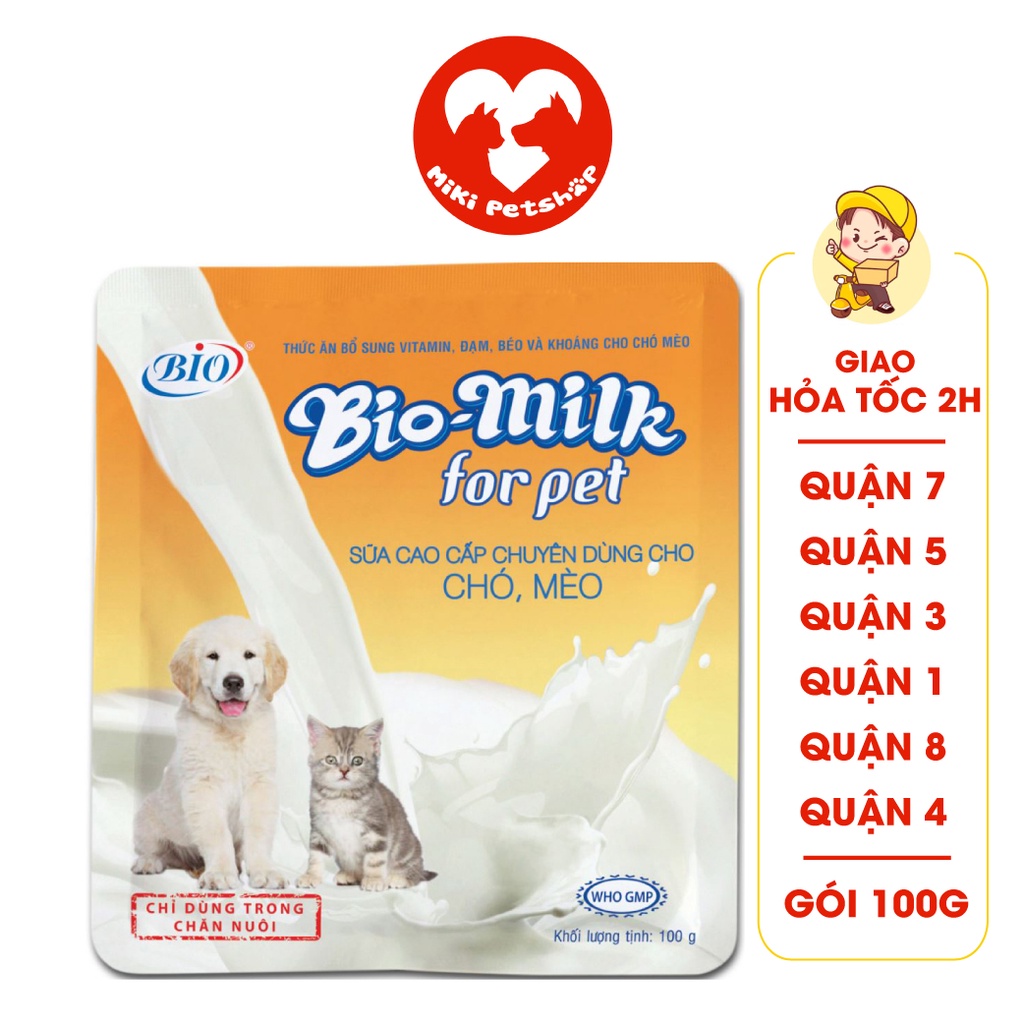 Sữa Cho Mèo Con Chó Con Bio Milk for Pet Gói 100g - Miki Petshop