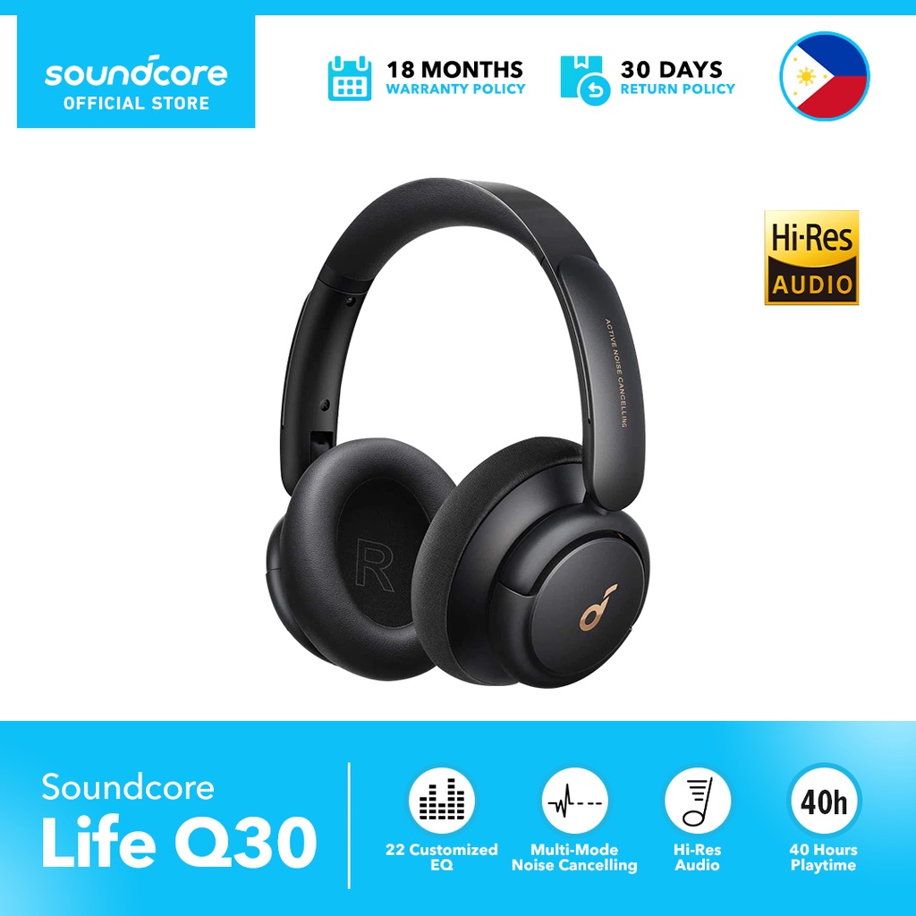 Soundcore by Anker Life Q30 Hybrid Active Noise Cancelling Headphones with  Multiple Modes, Hi-Res Sound, Custom EQ via App, 40H Playtime