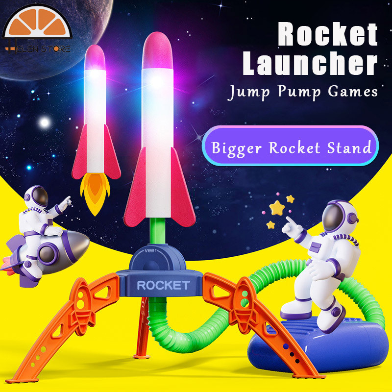 HS Soaring Rockets Aircraft Luminous Sky Cannon Foot Launcher Children s