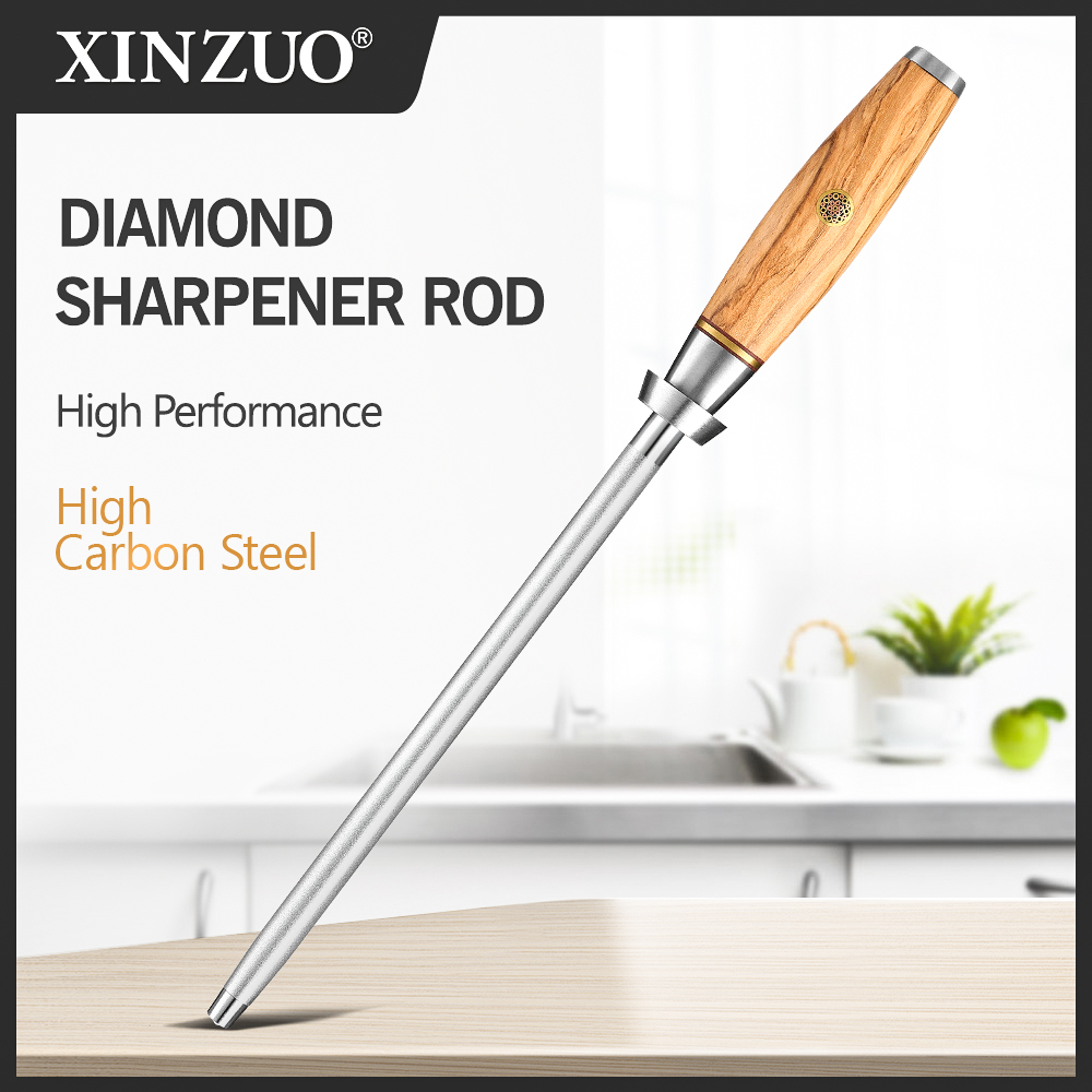 danyouba34 New XINZUO 228mm Quality High Carbon Steel With Diamond Sharpeners Kitchen Knife Sharpening Rod Tool with Olive Wood Handle Knife Sharpeners & Blocks ราคา 1,327 บาท*ส่งฟรี